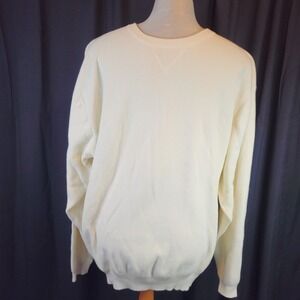 Vantage Mens Crewneck Sweater Ivory 100% Cotton Size XLG Pullover